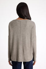 Just Vibing Olive Green Ribbed V-Neck Sweater Top