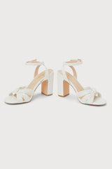 Woyy White Strappy High Heel Sandals
