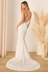 Perfectly Beloved White Lace Sleeveless Lace-Up Maxi Dress