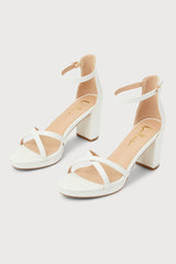 Dale White Platform Ankle Strap Low Heel Sandals