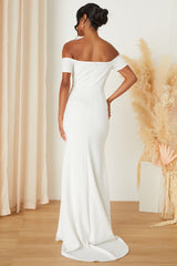 Loveliest Aura White Off-the-Shoulder Mermaid Maxi Dress