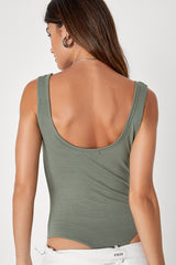 Unlimited Adventure Sage Green Sleeveless Scoop Neck Bodysuit