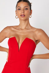 Dedicated to Glamour Red Strapless Maxi Dress