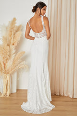 Beloved Eternity White Lace Sleeveless Maxi Dress