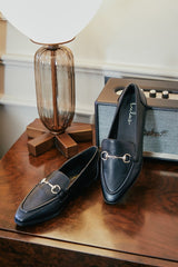 Margote Black Horsebit Loafers