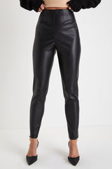 Edgy Perfection Black Vegan Leather Skinny Pants