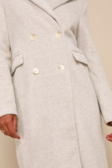 Brisk Elegance Light Beige Double-Breasted Coat