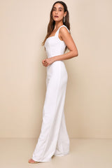Enticing Endeavors White Jumpsuit