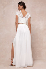Sweet Stunner White Lace Two-Piece Maxi Dress