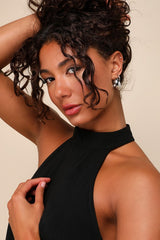Love of Mine Black Halter Swing Dress