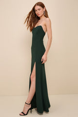 Passionate Admiration Emerald Strapless Bustier Maxi Dress