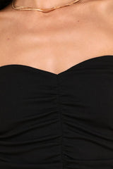 Immense Perfection Black Ruched Strapless Top