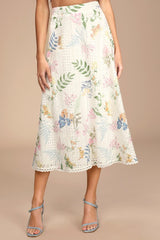Sweet At Heart White Floral Embroidered Two-Piece Midi Dress