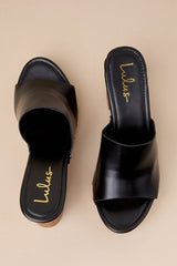 Jaylani Black Platform Mule Sandals