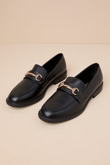 Wrenlie Black Horsebit Loafer Flats