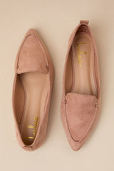 Emmy Camel Suede Pointed Loafers