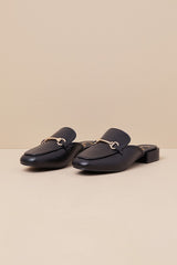 Ranae Black Slide-On Loafers