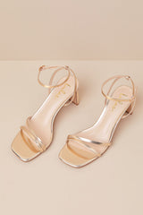 Loxley Gold Ankle Strap High Heel Sandals