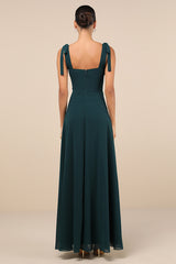 Love Me Forever Emerald Green Square Neck Maxi Dress