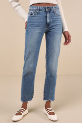 Roaming Wild Medium Wash High-Waisted Straight-Leg Jeans