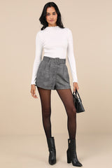 Charmed Vibes Ivory Ribbed Lettuce Edge Long Sleeve Top