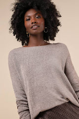 Positive Affirmations Taupe Loose Knit Sweater