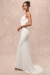 Captivating Promise White Sleeveless Mermaid Maxi Dress