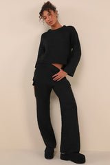 Signature Sunday Black Knit Sweater Pants
