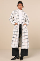 Warm Front Ivory Plaid Coat