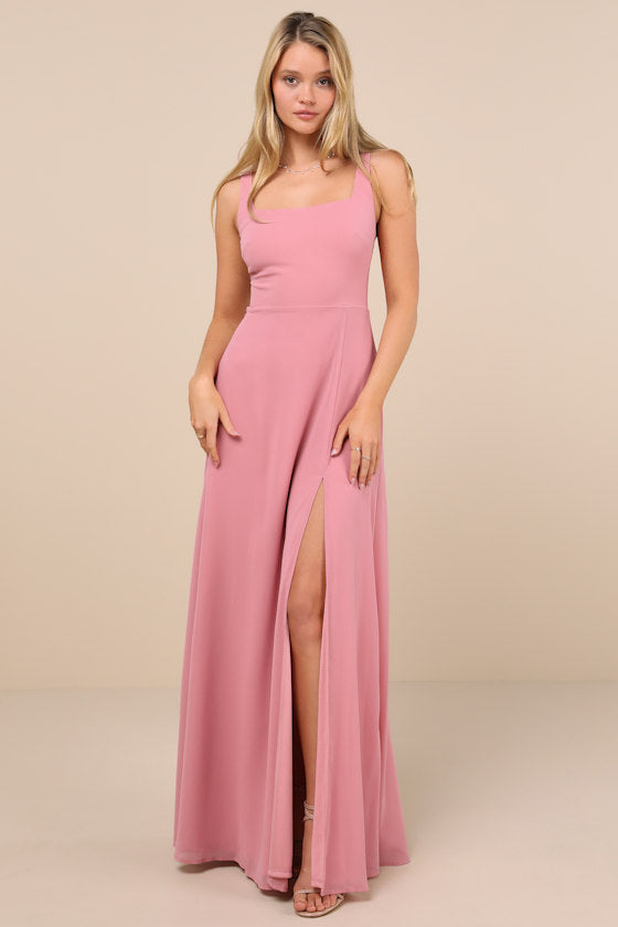 Remarkable Arrival Dusty Rose Sleeveless Maxi Dress