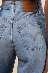 Ribcage Medium Wash Wide-Leg High-Rise Denim Jeans