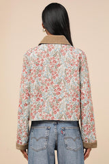 Morrina Beige Multi Floral Jacquard Barn Jacket