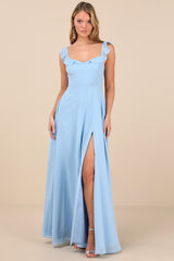 Dreamy Admiration Light Blue Ruffled Maxi Dress