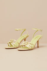 Devereux Sorbet Croc-Embossed Bow High Heel Sandals