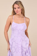 Let There Be Romance Lavender Burnout Floral Maxi Dress