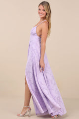 Let There Be Romance Lavender Burnout Floral Maxi Dress