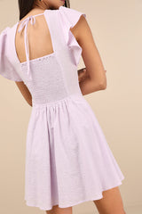 Sweeten Me Up Lilac Flutter Sleeve Mini Dress With Pockets