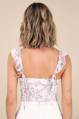 Niella Blush Floral Ruffled Bodysuit