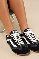 Super Lowpro Black Suede Leather Sneakers
