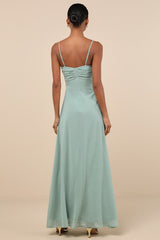 Jelena Sage Pleated Sleeveless Maxi Dress