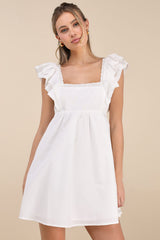 Marvelous Time White Ruffled Mini Dress