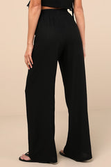 Irida Black Drawstring Pants