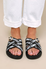 Killian Multi Tropical Print Slide Sandals
