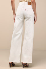 Ribcage White Wide-Leg High-Waisted Denim Jeans
