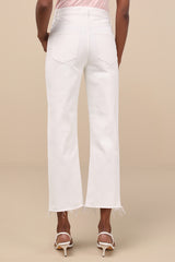 Sundaze White Raw Hem Cropped Denim Jeans