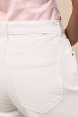 Sundaze White Raw Hem Cropped Denim Jeans
