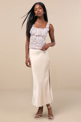 Brynlee Beige Multi Floral Lace Tank Top