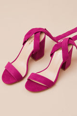 Alta Sangria Suede Lace-Up Heels