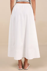 Varinia White Poplin A-Line Maxi Skirt