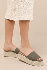 O'Ahu 2 Green Suede Espadrille Platforms